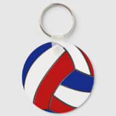 Sleutelhangers met rode witte en blauwe volleybal, (Achterkant)