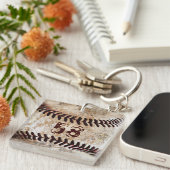 Sleutelhangers met rugnummer of monogram voor mann (Voorkant Rechts)