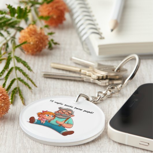 Sleutelhangers met toewijding voor de vader. (Voorkant Rechts)