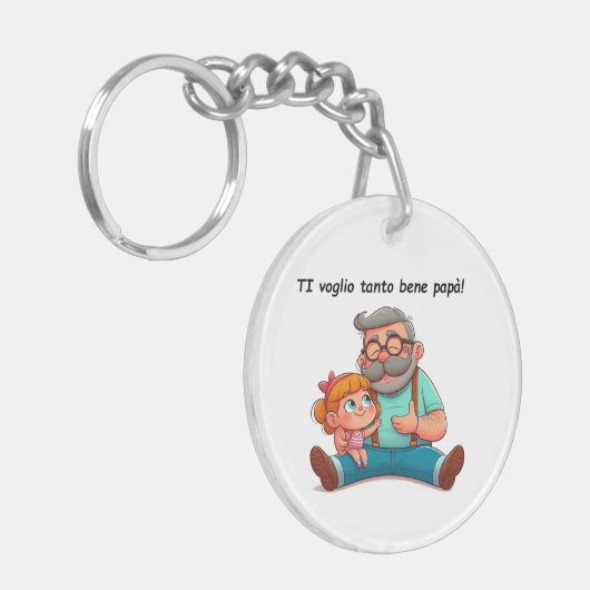 Sleutelhangers met toewijding voor de vader. (Voorkant Links)