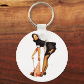 Sleutelhangers met vintage pin-up meisje (Voorkant)