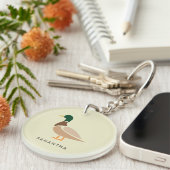 Sleutelhangers met Wilde Eend in Moderne Minimalis (Voorkant Rechts)