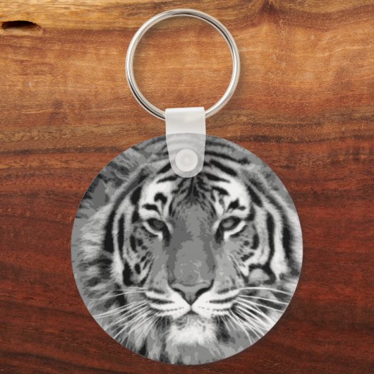 Sleutelhangers met zwarte en witte tijger (Voorkant)
