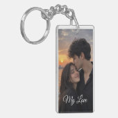 Sleutelhangers-Mijn liefde foto aanpasbare sleutel Sleutelhanger (Voorkant Links)