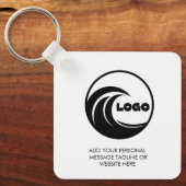 Sleutelhangers Minimalistisch wit Zakelijk Logo On (Voorkant)