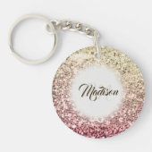 Sleutelhangers Mooie Glitter Monogram Naam Cadeau (Voorkant)