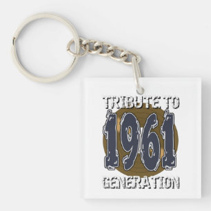 Sleutelhangers Tribute to 1961 generatie verjaarda