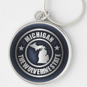 sleutelhangers van Michigan Steel (blauw)