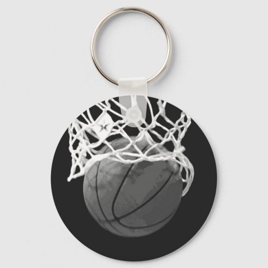 Sleutelhangers voor zwart-wit Basketball (Voorkant)