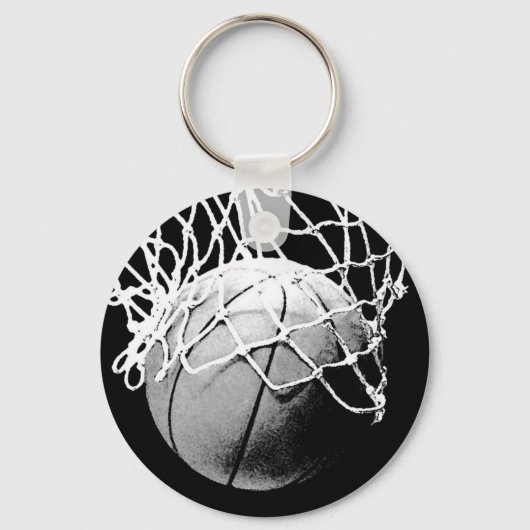 Sleutelhangers voor zwart-wit Basketball (Voorkant)