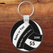 Sleutelhangers voor zwarte en witte volleybal, gep (Voorkant)