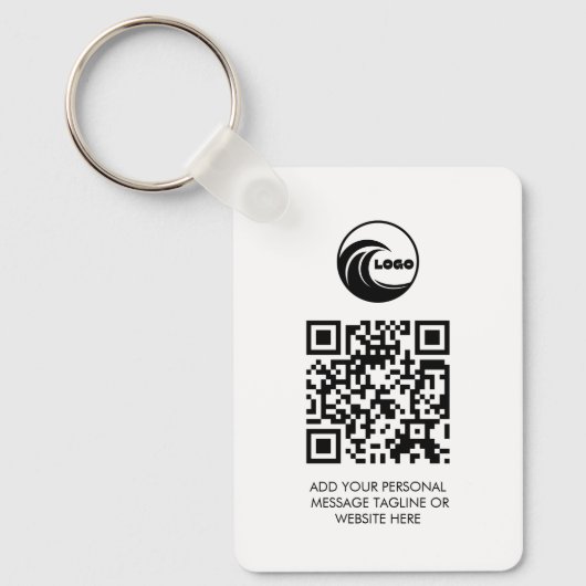 Sleutelhangers Zakelijk Logo QR Code (Voorkant)