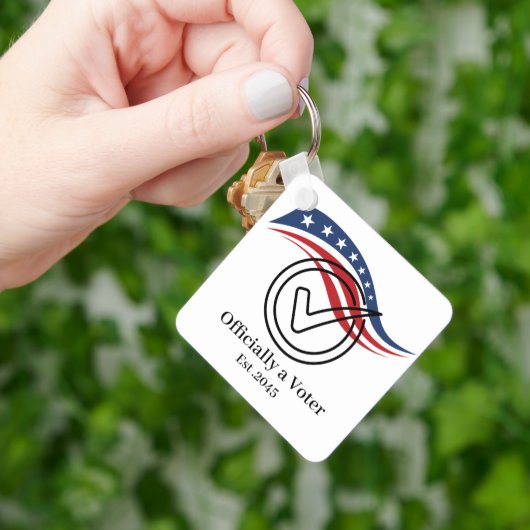 Sleutelhouder voor eerste keer stemmen sleutelhanger (Hand)