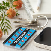 Sleutelketen, blauw & zwart, voor Football Coach/s Sleutelhanger (Voorkant Rechts)