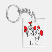 Sleutelketen met een Cartoon: twee abstracte grapp Sleutelhanger (Voorkant Links)