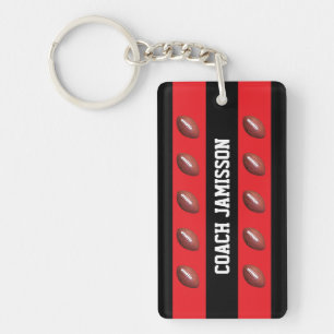 Sleutelketen, Rood & Zwart, voor Football Coach/Sp Sleutelhanger