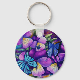 sleutelketen van butterflies en van panseys sleutelhanger