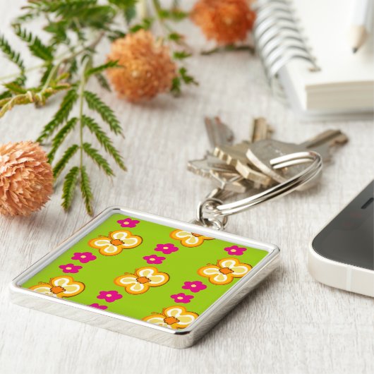 sleutelketen van de vlinder sleutelhanger (Zijkant)