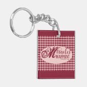 Sleutelketting 'Miracles Happen Square' Sleutelhanger (Voorkant Links)