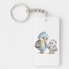 Sleutelketting van blauwe vogel broer acryl sleutelhanger