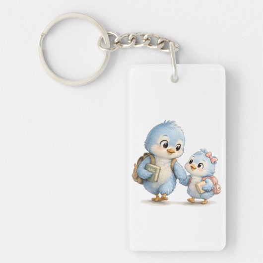 Sleutelketting van blauwe vogel broer acryl sleutelhanger (Voorkant)