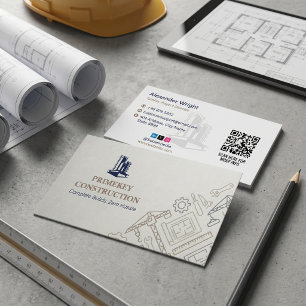 Sleutelklare bouwdiensten   Minimalistische grijs Visitekaartje