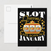 Sleutelkoninginnen worden in januari geboren briefkaart (Voorkant / Achterkant)