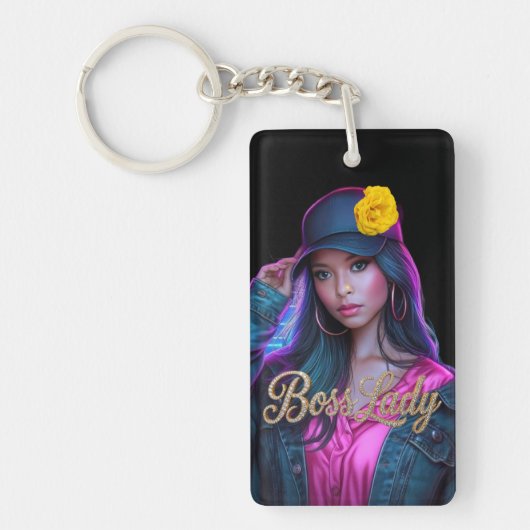 Sleutelkoord van Boss Lady Acryl Sleutelhanger (Voorkant)