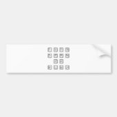 Sleutelnummers van de braille-computer bumpersticker (Voorkant)
