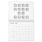 Sleutelnummers van de braille-computer kalender (Feb 2027)