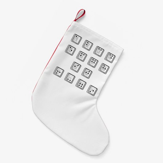 Sleutelnummers van de braille-computer kleine kerstsok (Voorkant (Hangend))