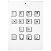 Sleutelnummers van de braille-computer klembord (Achterkant)