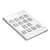 Sleutelnummers van de braille-computer notitieboek (Rechterzijde)