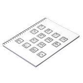 Sleutelnummers van de braille-computer notitieboek (Linkerzijde)