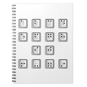 Sleutelnummers van de braille-computer notitieboek