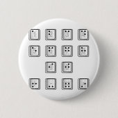 Sleutelnummers van de braille-computer ronde button 5,7 cm (Voorkant)