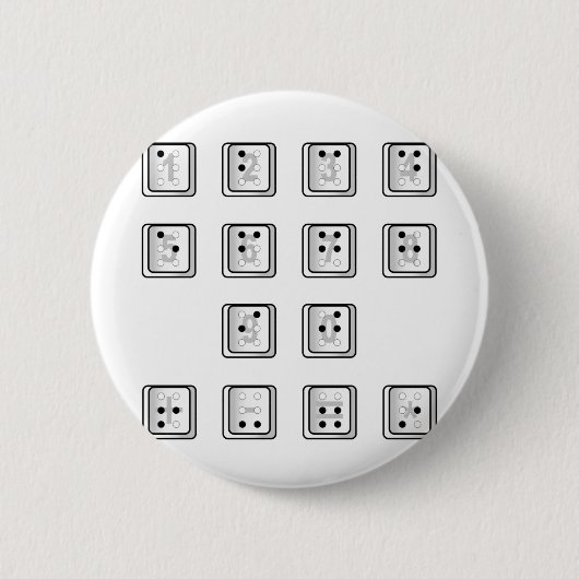 Sleutelnummers van de braille-computer ronde button 5,7 cm (Voorkant)