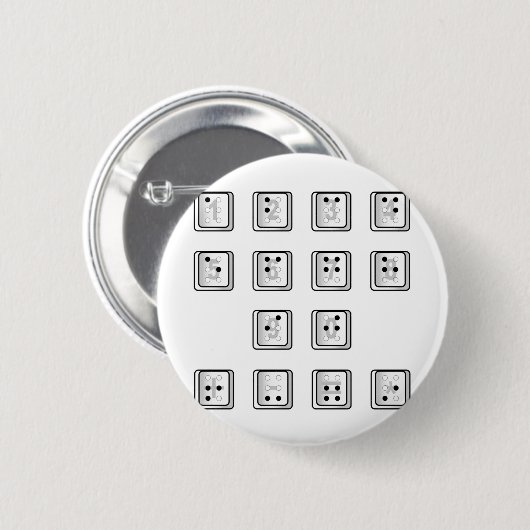 Sleutelnummers van de braille-computer ronde button 5,7 cm (Voorkant /achterkant)