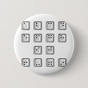 Sleutelnummers van de braille-computer ronde button 5,7 cm