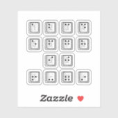 Sleutelnummers van de braille-computer sticker (Vel)