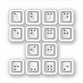 Sleutelnummers van de braille-computer sticker (Voorkant)