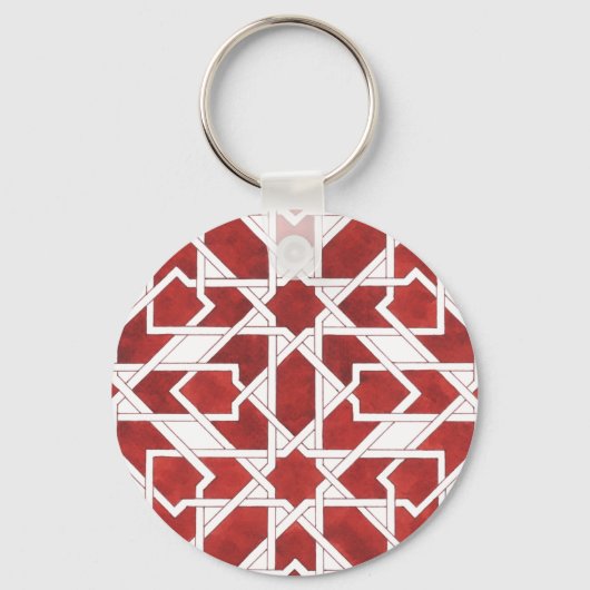 Sleutelportret Marokkaanse mozaïek rood ZELLIGE Sleutelhanger (Voorkant)