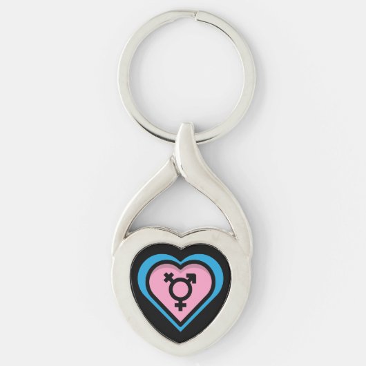 Sleutelring Hart van Trans Pride Sleutelhanger (Voorkant)