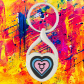 Sleutelring Hart van Trans Pride Sleutelhanger