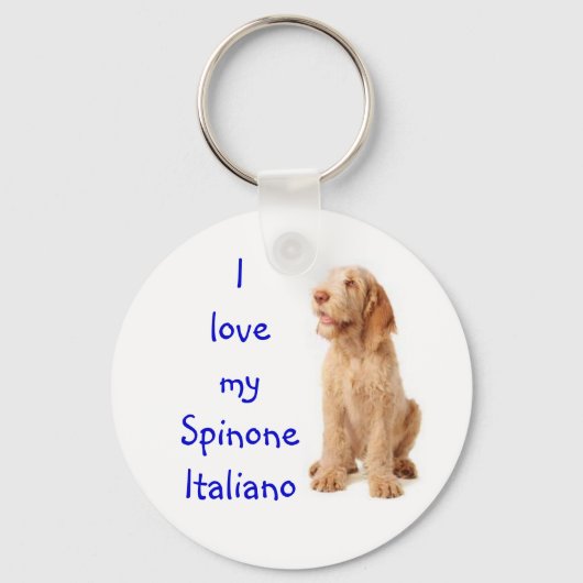 Sleutelring - "Ik hou van mijn Spinone Italiano". Sleutelhanger (Voorkant)