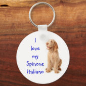 Sleutelring - "Ik hou van mijn Spinone Italiano". Sleutelhanger (Voorkant)
