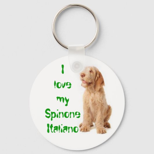 Sleutelring - "Ik hou van mijn Spinone Italiano". Sleutelhanger (Voorkant)