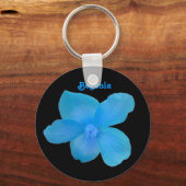 Sleutelring met blauwe Begonia om aan te passen Sleutelhanger (Voorkant)