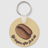 Sleutelring met koffieboon-icoon sleutelhanger (Voorkant)