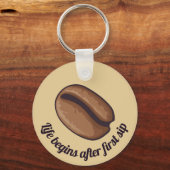 Sleutelring met koffieboon-icoon sleutelhanger (Voorkant)